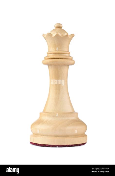 Wooden queen isolated on white. Chess piece Stock Photo - Alamy
