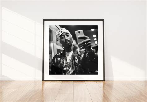 Tupac Shakur Black & White Photograph Digital Art Print Download Square ...