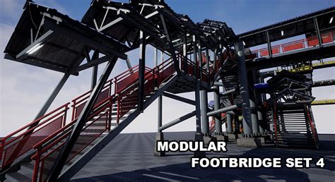 Modular Footbridge Set In Props Ue Marketplace