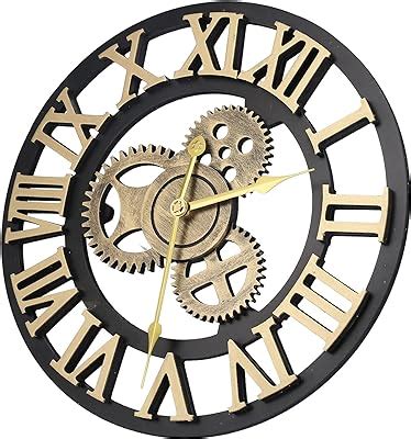 Lafocuse Inch Wooden Gears Wall Clock Silver Large Wall Clock