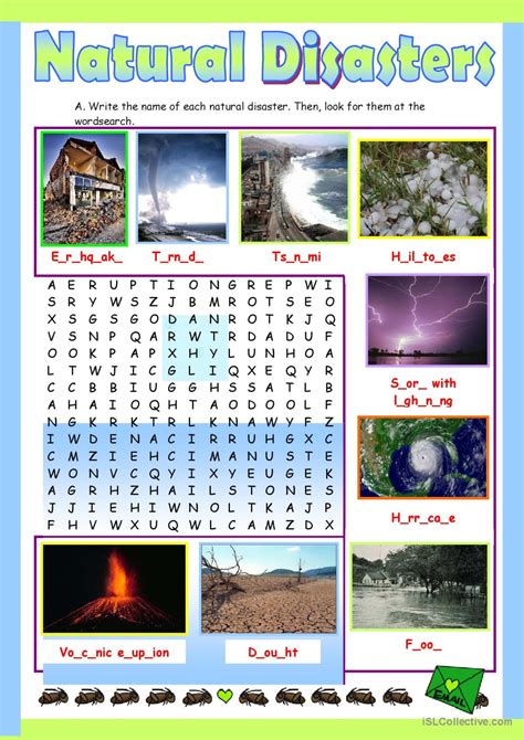 Natural Disasters. : English ESL worksheets pdf & doc