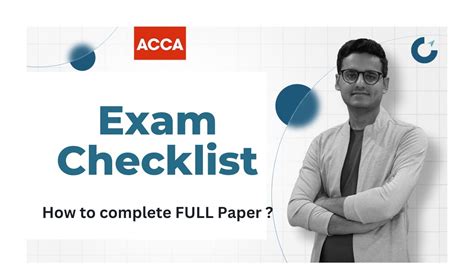 ACCA Exam Checklist How To Complete Your Exam Successfully By Dipan