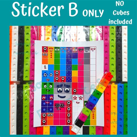 30 Stickers Of Numberblocks Face And Body Glossy Sticker For Linking Cubes Shopee Philippines