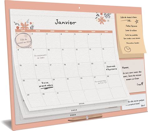 Calendrier Familial Pastel Organisateur Familial Aimant