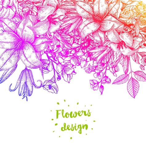 Fondo Floral Colorido Vector Premium