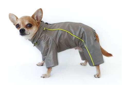 Full Body Dog Raincoat With Hood Rain Clothes For Dogs Khaki Etsy