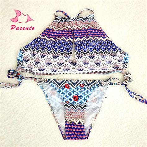 Pacent Nouveau Col Haut Bikini Br Silien Creux Ouvert Buste Femmes De