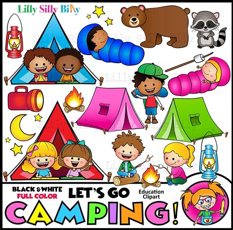 Clipart Let's Go Camping 2! Super Sweet clip art for small commercial and educational use. Craft ...