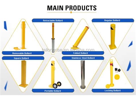 Common Surface Mounted Bollard Safety Steel Pipe Bollard Post Security ...