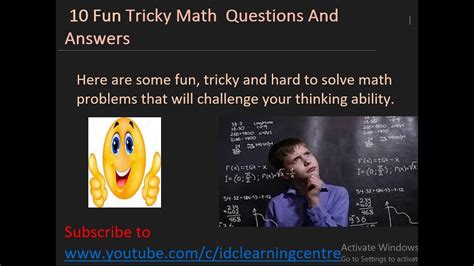 Fun Tricky Math Questions And Answers Youtube