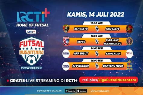 Jadwal Live Streaming Rcti Gratis Liga Futsal Nusantara Kamis