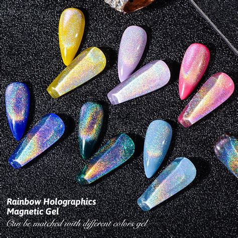 MTSSII 6ml Cat Eye Magnetic UV Gel Soak Off Holographic Glitter Nail