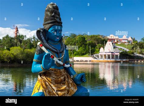 Shiva Statue In Ganga Talao Lake Grand Bassin Mauritius Stock Photo