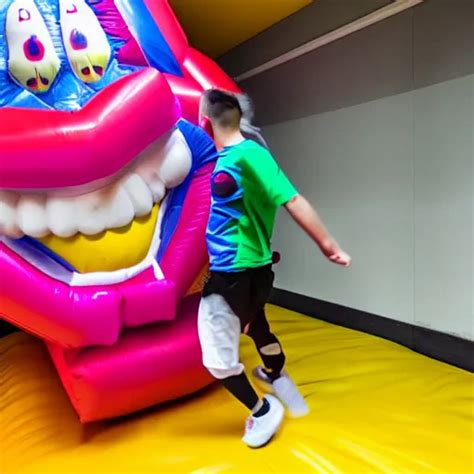 Photo Chased By A Scary Clown In Infinite Corridors Stable Diffusion