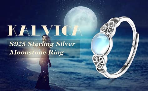 KALVICA 925 Sterling Silber Mondstein Ringe für Damen Silver Celtic