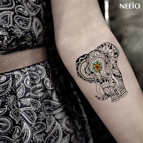 Women Temporary Tattoo Stickers Waterproof Mysterious Elephant Totem Arm Sex Tattoo Decals Body