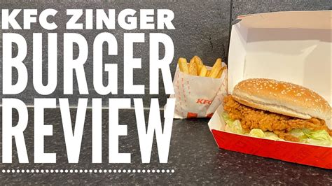 Kfc Zinger Burger Meal Fast Food Review Youtube