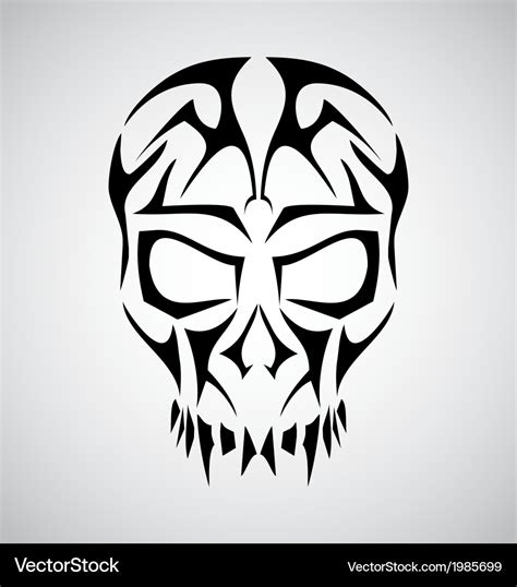 Tribal Skull Face Royalty Free Vector Image Vectorstock