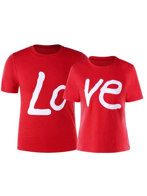 Love Print Matching Couples T Shirt Love T Shirt Couple T Shirt Valentine T Shirts