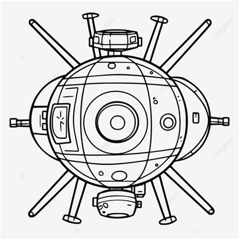 Robot La Recherche Dun Objet Spatial Coloriage Contour Croquis Dessin