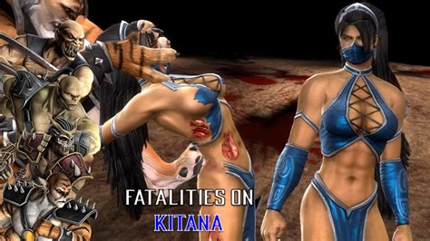 Mortal Kombat 9 Ryona Fatalities On Kitana Baraka Goro Shao Kahn Kintaro Free Cam Youtube