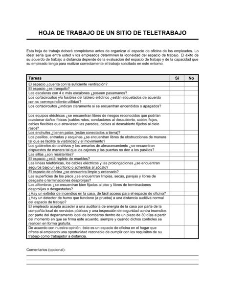 Planilla De Teletrabajo Modelos Y Ejemplo