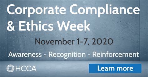 Corporate Compliance And Ethics Week Hcca Official Site