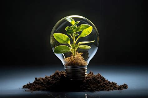 Premium Photo A Light Bulb With A Plant Inside Of It Ai Generated