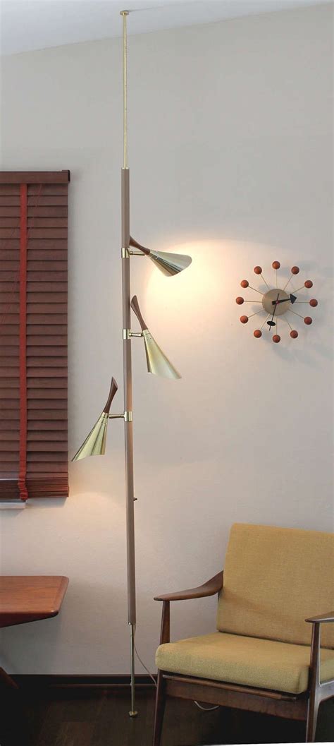 Tension Pole Floor Lamp By Thurston For Lightolier Modern Floor Lamps Mid Century Lamp Mid