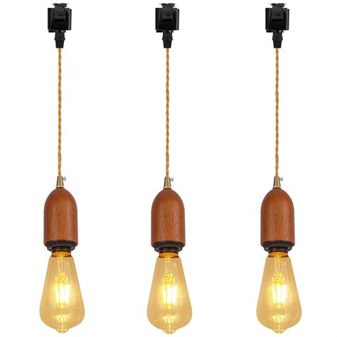 Fsliving J Type Track Pendant Light With Cord Nordic Style Industrial