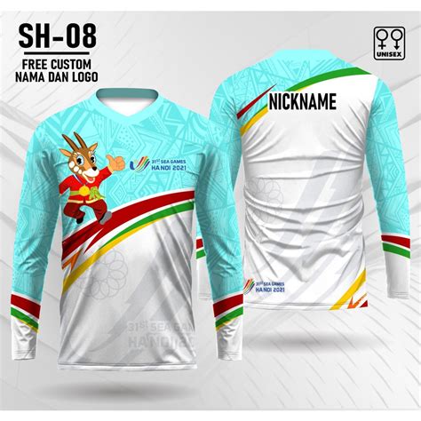 Jual Jersey Sea Games Kaos Sea Games Lengan Panjang A Custom Nama Dan