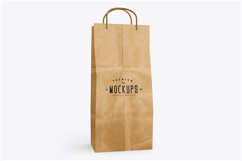 Free 338 Kraft Paper Bag Mock Up PSD File