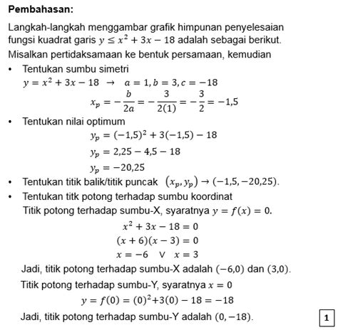 Gambarlah Grafik Himpunan Penyelesaian Y≤x²3x 1