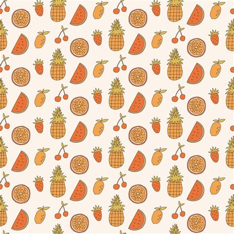 Premium Vector Vintage Fruit And Berries Seamless Pattern