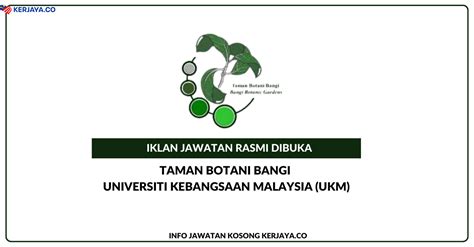 Jawatan Kosong Terkini Taman Botani Bangi Universiti Kebangsaan