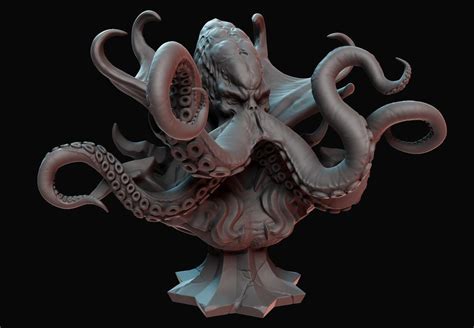 Illithid - Mind Flayer Bust 3D model 3D printable | CGTrader