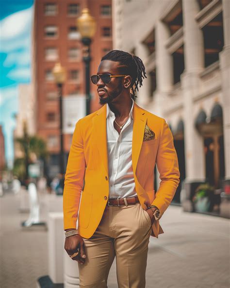 Orange Blazer With Beige Chinos Hockerty