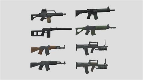 Lowpoly Assault Rifles Pack 3D Model By Nali NaliMain E295bd4