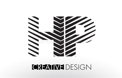 Hp H P Lines Letter Design With Creative Elegant Zebra Stock Vector