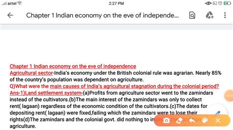 Class Xii Full Chapter 1 Indian Economy On The Eve Of Independence And Ncert Question Answers