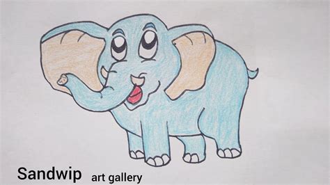 How To Draw A Elephant 🐘very Easy For Kids Drawing Youtube