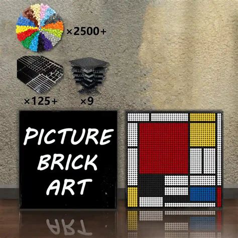 Lego Mosaic Wall Art Mondrian Pixel Art 48x48