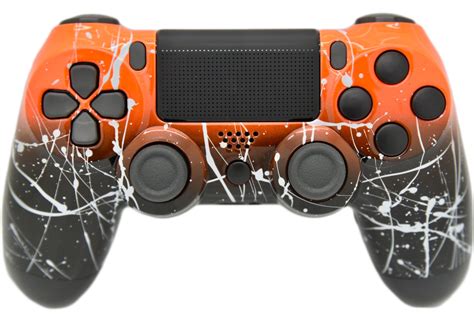 Orange And Black Fade Playstation 4 Wireless Custom Controller