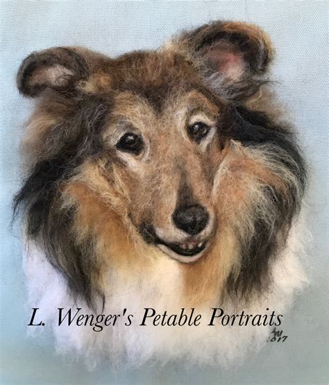 Needle Felted Portrait Of A Collie Named Gracie Needle Felting Felt