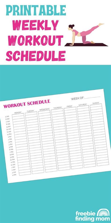 This Is A Printable Weekly Workout Schedule For Men And Women Template