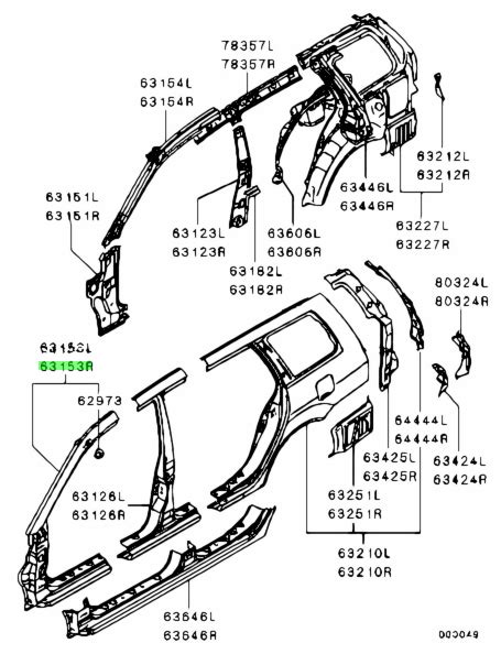 Buy Genuine Mitsubishi MR990948 Pillar,fr Otr Rh. Prices, fast shipping ...