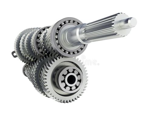 Automotive Transmission Gearbox Gears Inside On White Background 3d