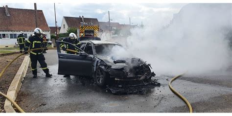 Kuntzig Faits Divers Une Voiture Prend Feu Lentr E Du Village