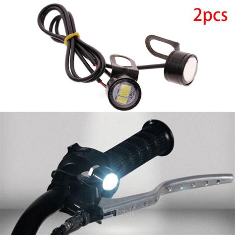 2 Peças Farol LED Branco Para Guidão De Motocicleta Condução Shopee