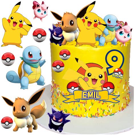 Op Atek Na Tort Pokemon Pikachu Postacie Szt Imi Napis Zestaw